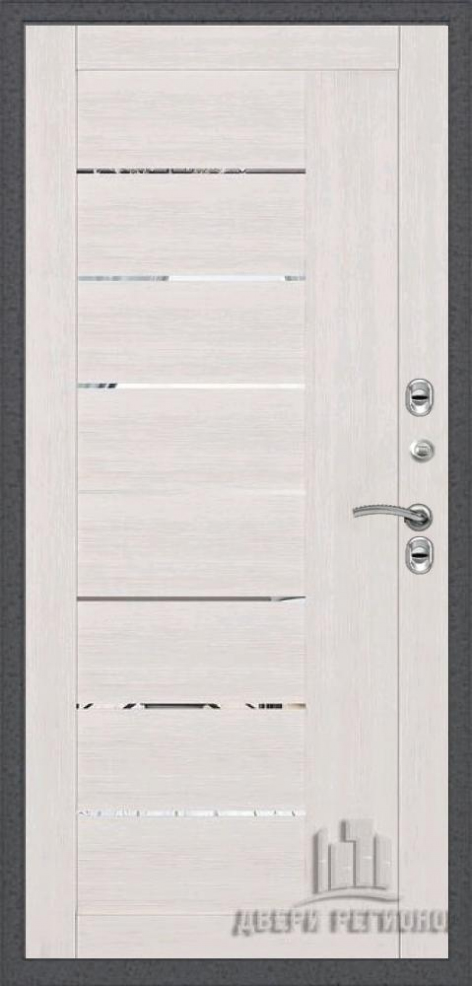 Входная дверь Regidoors Термо 3 Серебро LIGHT 2110 с зеркалом "Капучино велюр"